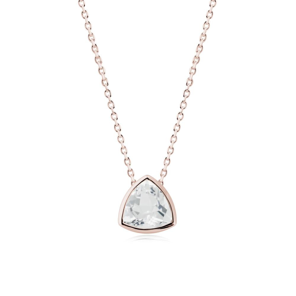 Minimalist Trillion-Cut White Topaz Necklace - LUO Jewelry #metal_14k rose gold