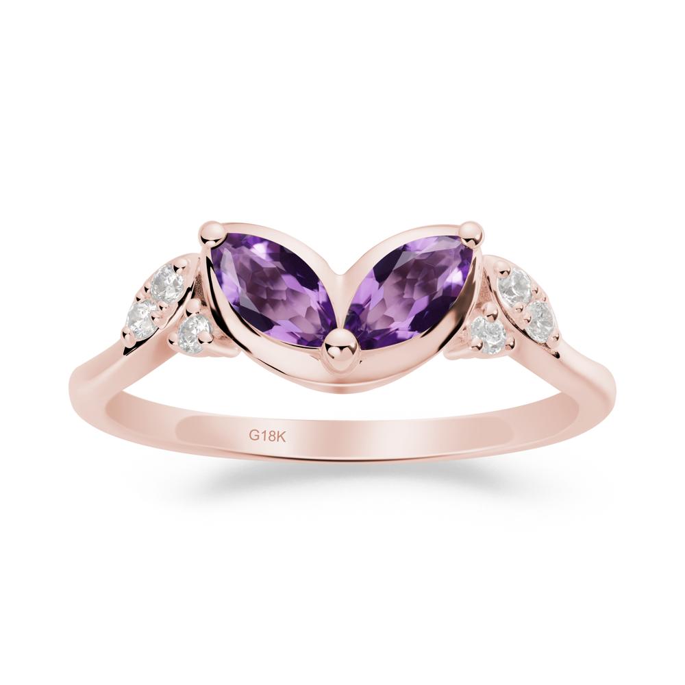 Leaf Inspired Amethyst Ring - LUO Jewelry #metal_18k rose gold