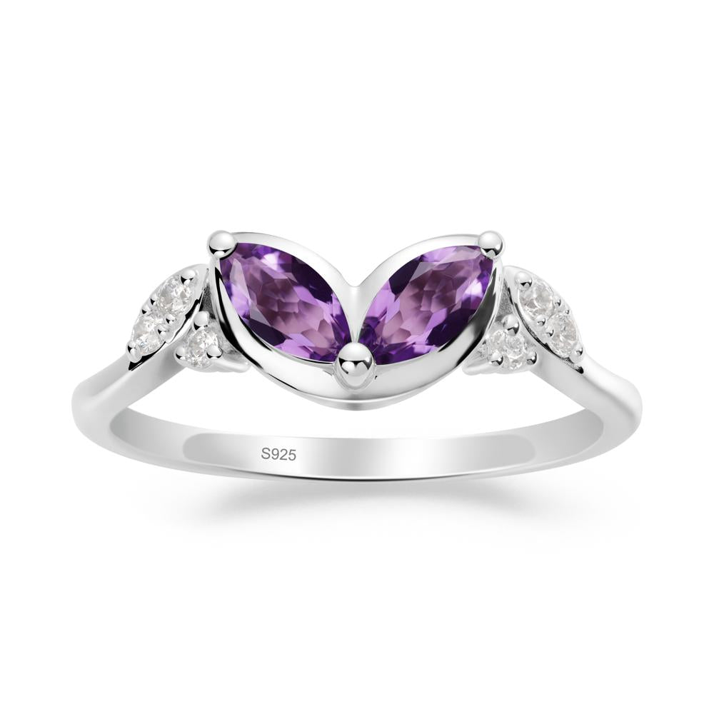 Leaf Inspired Amethyst Ring - LUO Jewelry #metal_sterling silver