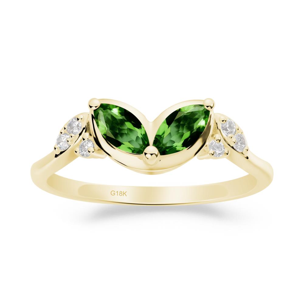 Marquise Diopside Leaf Ring - LUO Jewelry #metal_18k yellow gold