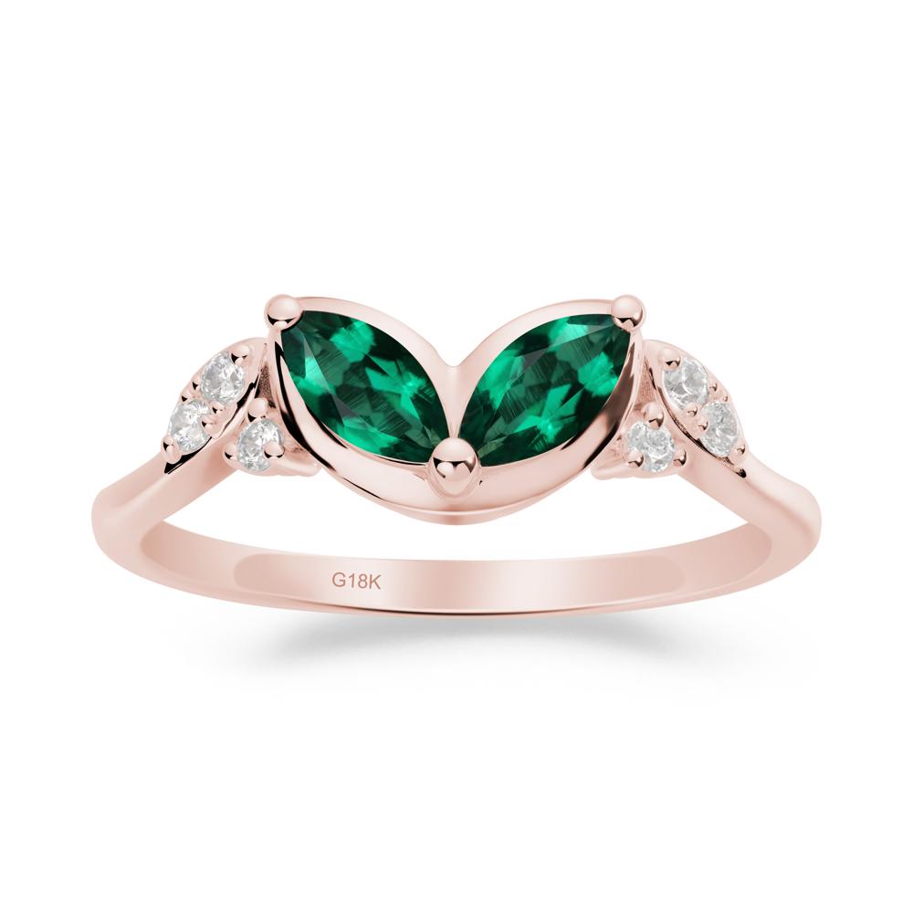 Leaf Inspired Emerald Ring - LUO Jewelry #metal_18k rose gold