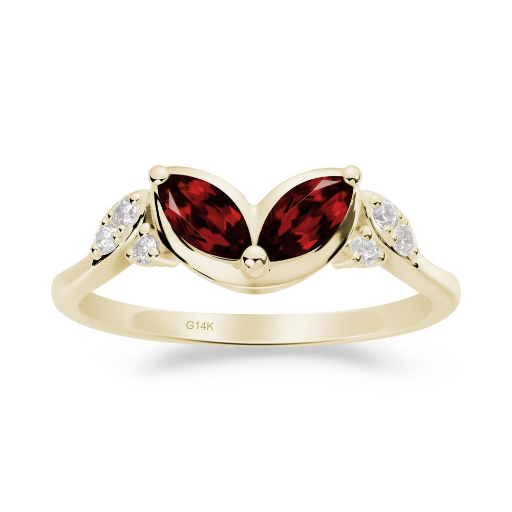 Leaf Inspired Garnet Ring - LUO Jewelry #metal_14k yellow gold