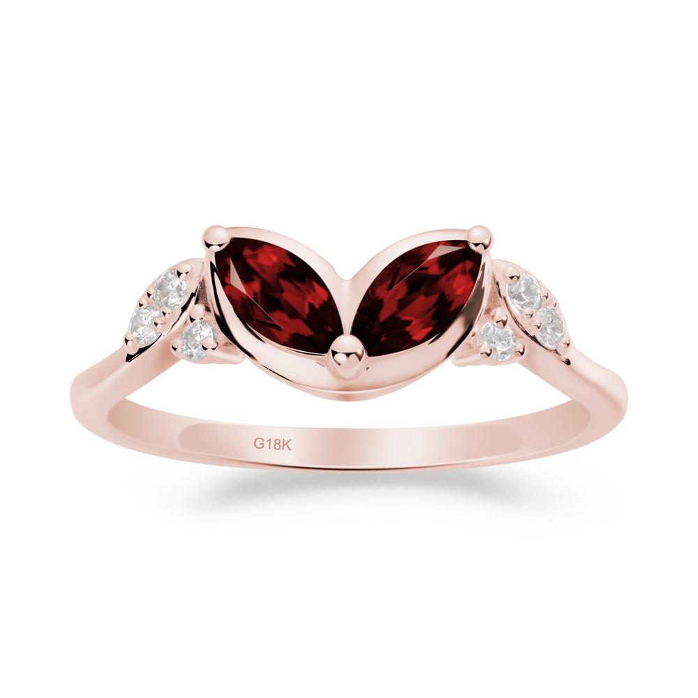 Leaf Inspired Garnet Ring - LUO Jewelry #metal_18k rose gold