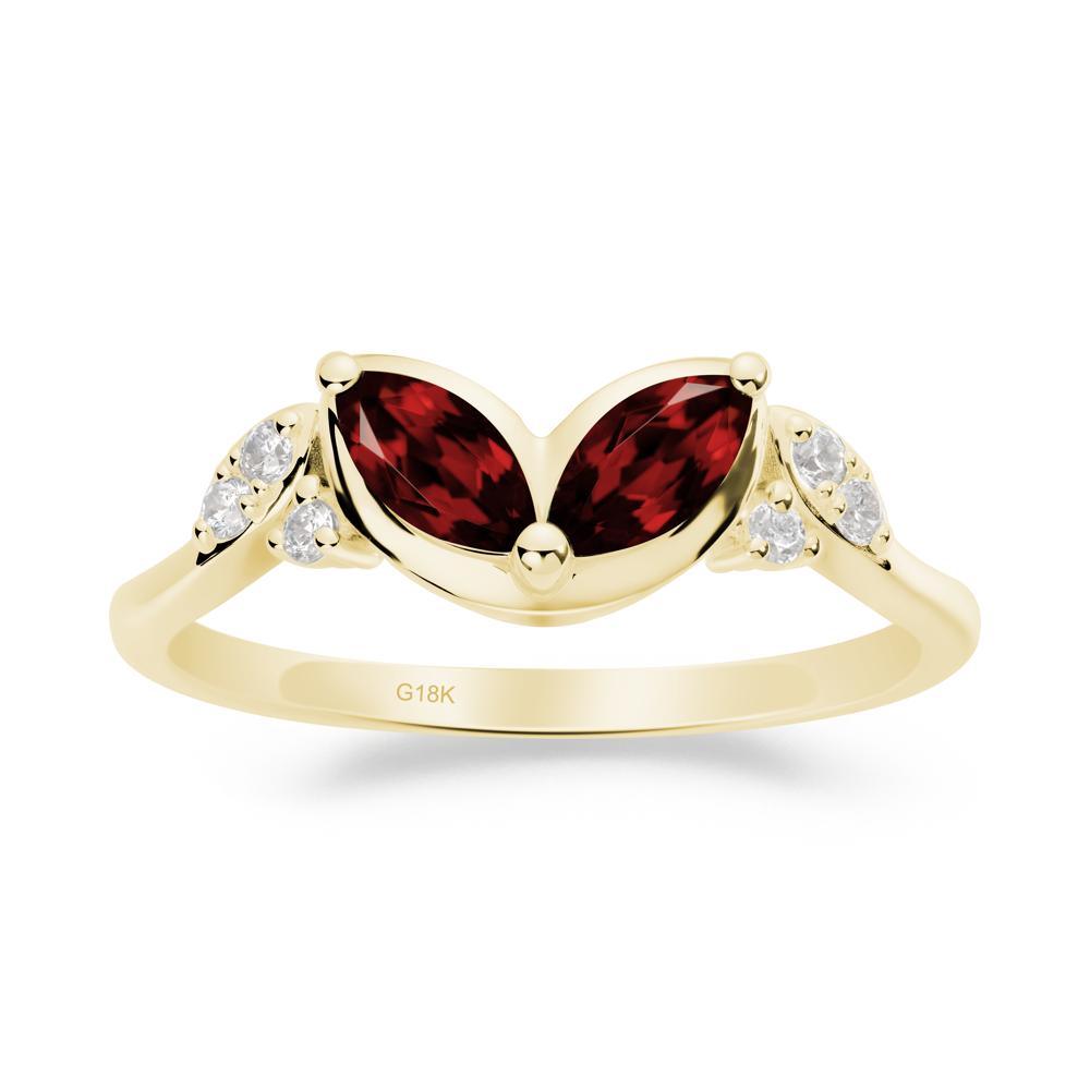 Leaf Inspired Garnet Ring - LUO Jewelry #metal_18k yellow gold
