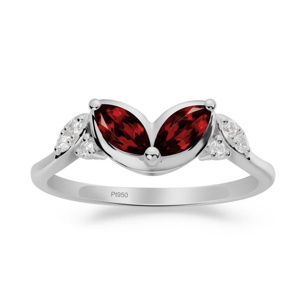Leaf Inspired Garnet Ring - LUO Jewelry #metal_platinum