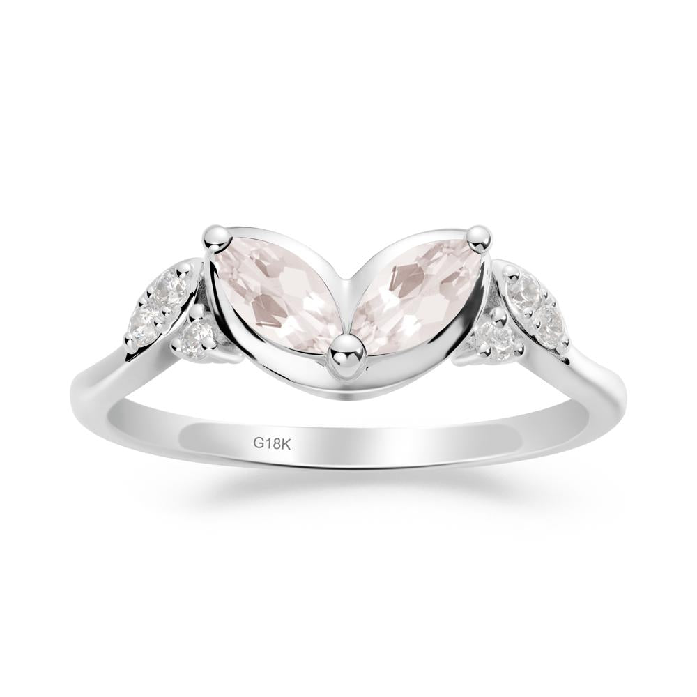 Leaf Inspired Morganite Ring - LUO Jewelry #metal_18k white gold