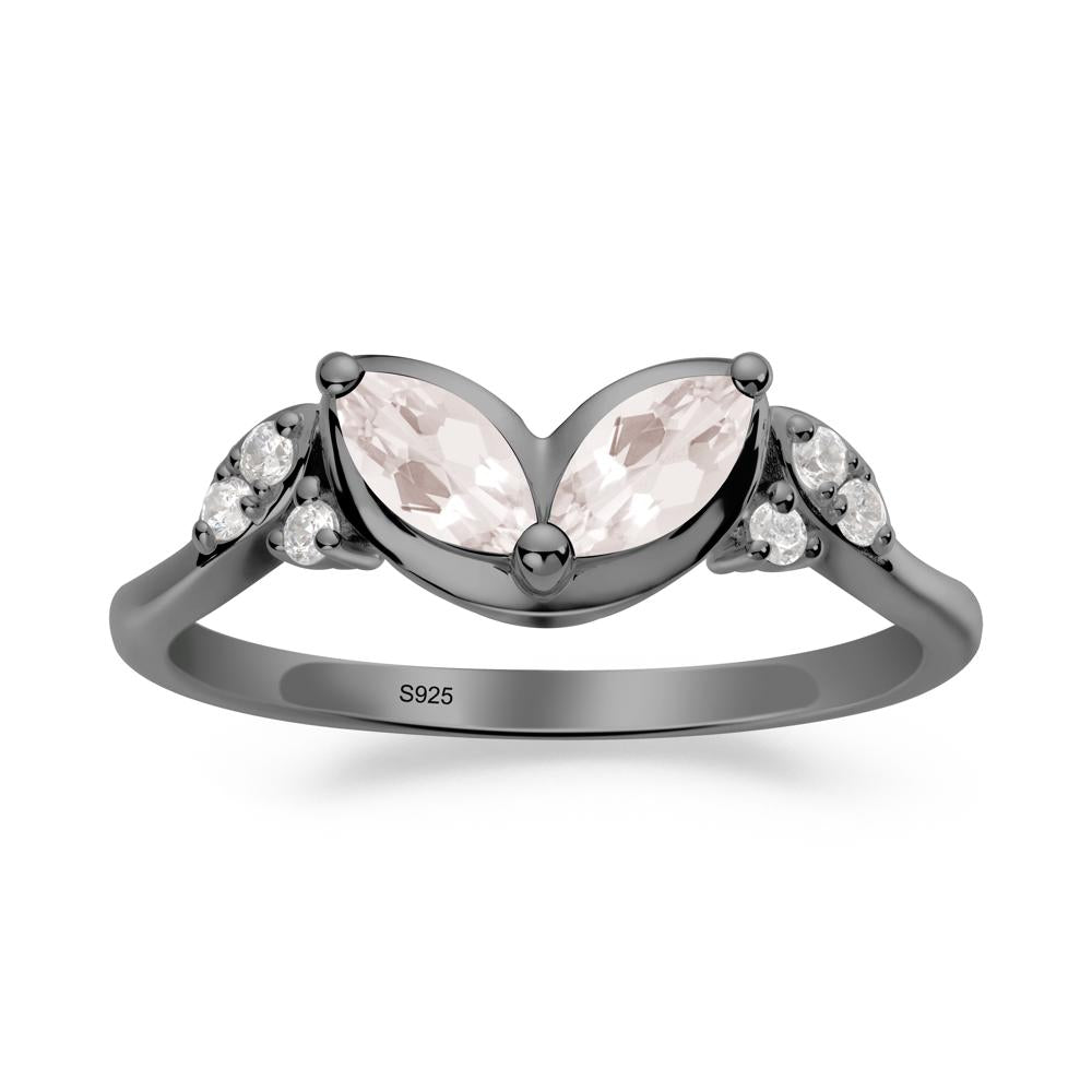 Leaf Inspired Morganite Ring - LUO Jewelry #metal_black finish sterling silver