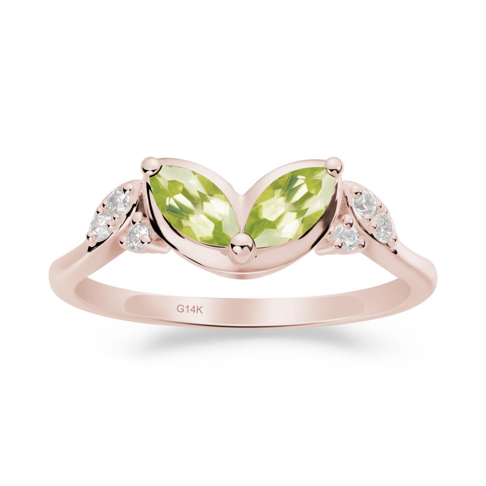 Leaf Inspired Peridot Ring - LUO Jewelry #metal_14k rose gold