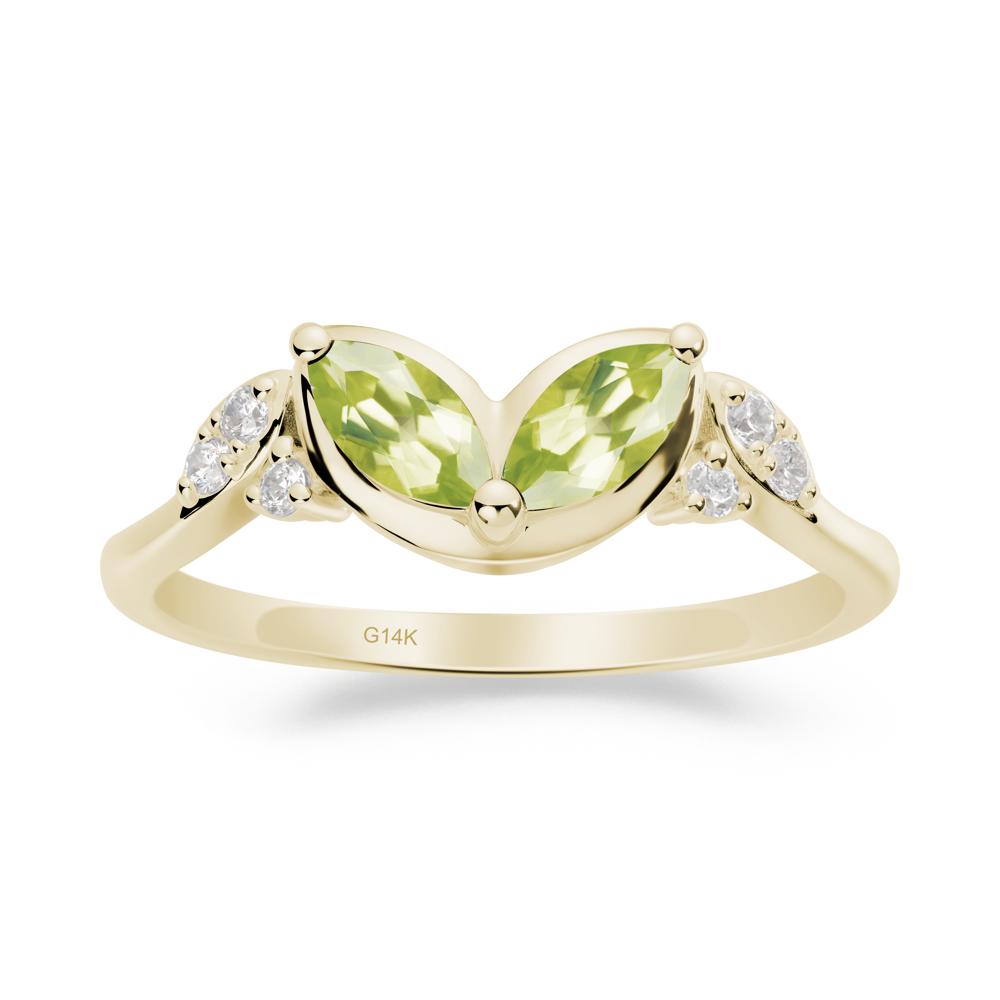 Leaf Inspired Peridot Ring - LUO Jewelry #metal_14k yellow gold