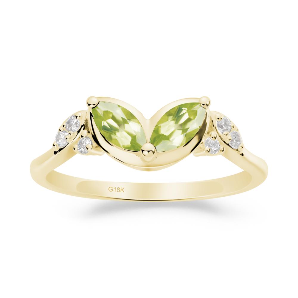 Leaf Inspired Peridot Ring - LUO Jewelry #metal_18k yellow gold