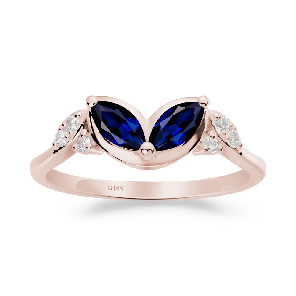 Leaf Inspired Sapphire Ring - LUO Jewelry #metal_14k rose gold