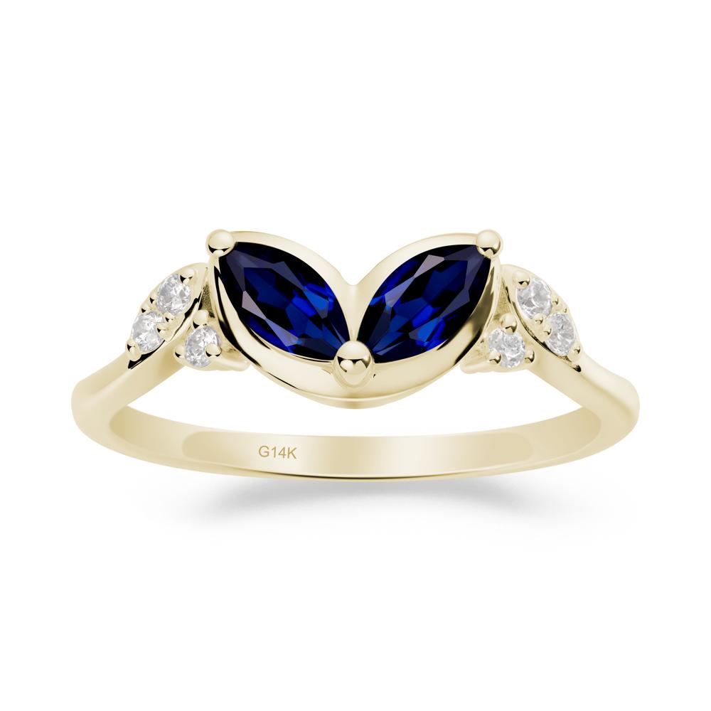 Leaf Inspired Sapphire Ring - LUO Jewelry #metal_14k yellow gold