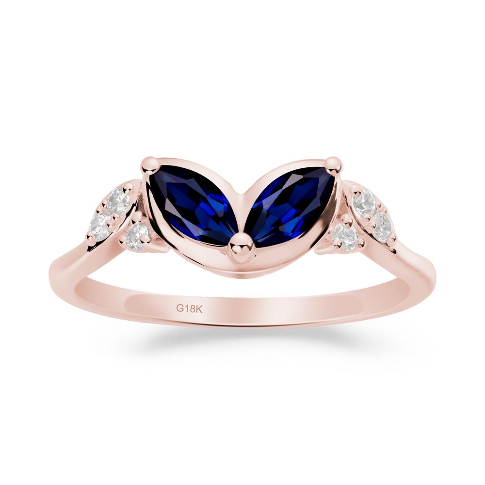 Leaf Inspired Sapphire Ring - LUO Jewelry #metal_18k rose gold