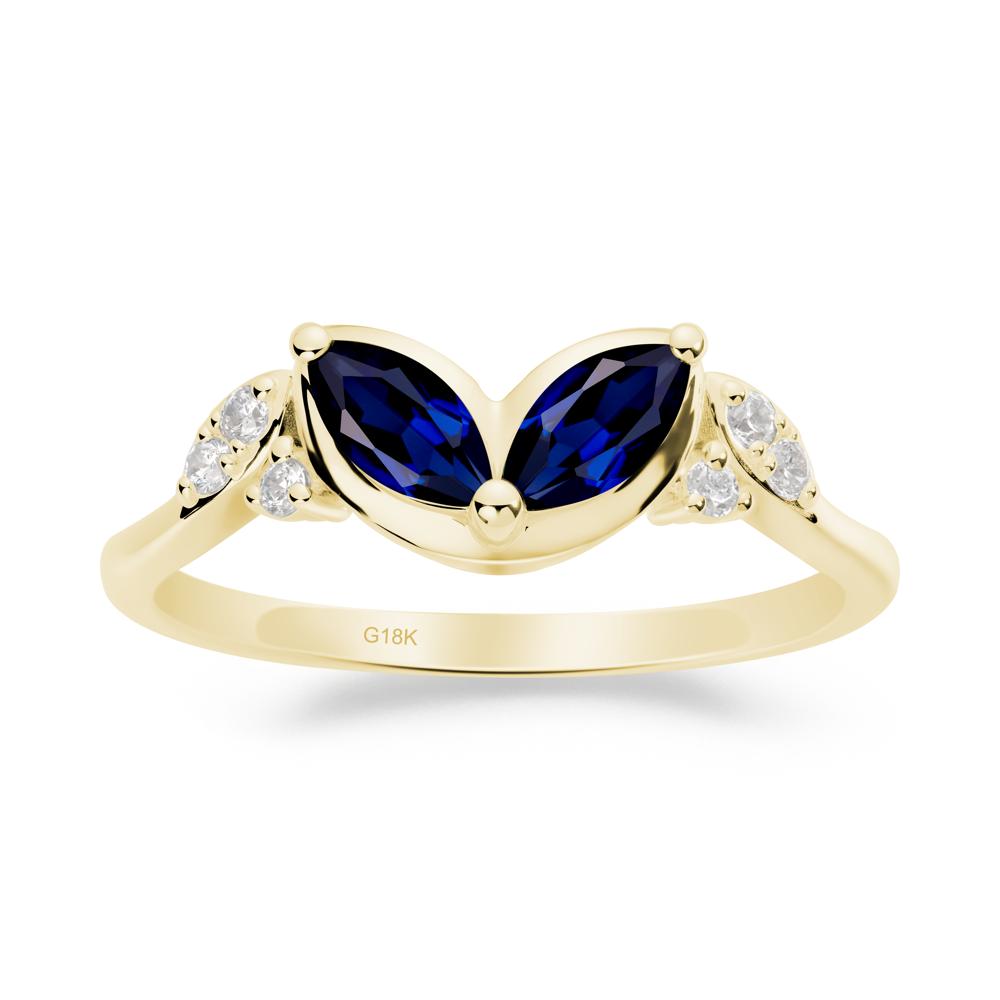 Leaf Inspired Sapphire Ring - LUO Jewelry #metal_18k yellow gold