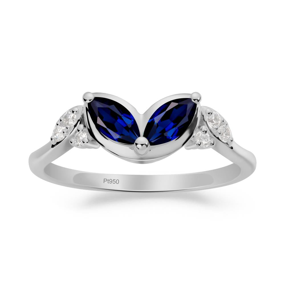 Leaf Inspired Sapphire Ring - LUO Jewelry #metal_platinum