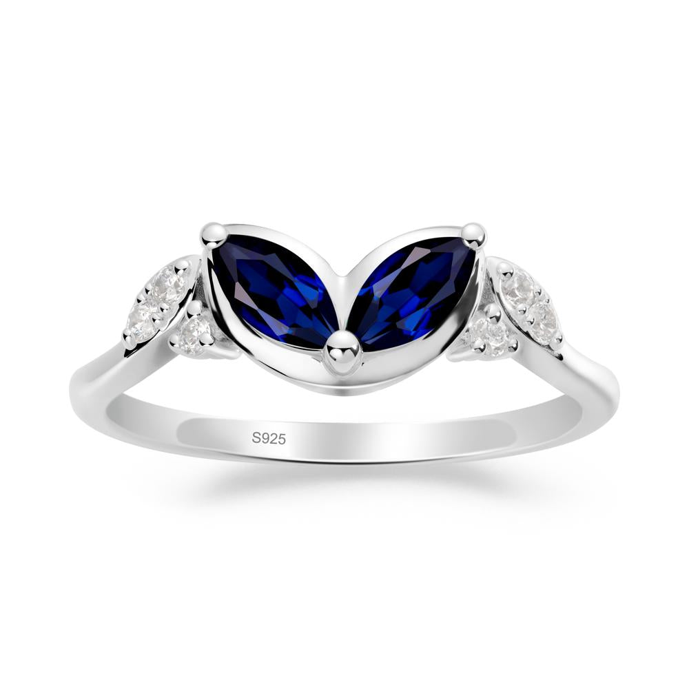 Leaf Inspired Sapphire Ring - LUO Jewelry #metal_sterling silver