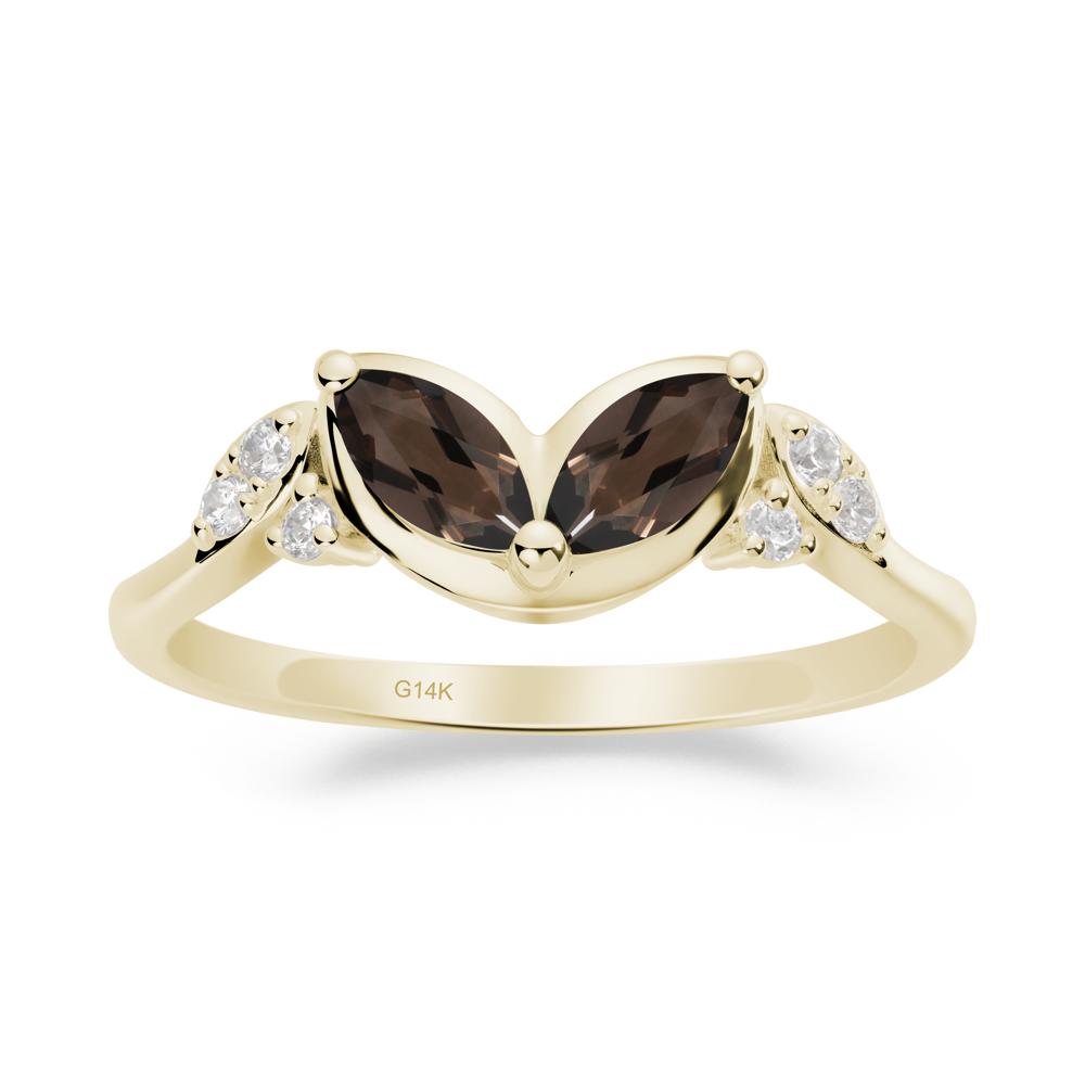 Leaf Inspired Smoky Quartz Ring - LUO Jewelry #metal_14k yellow gold