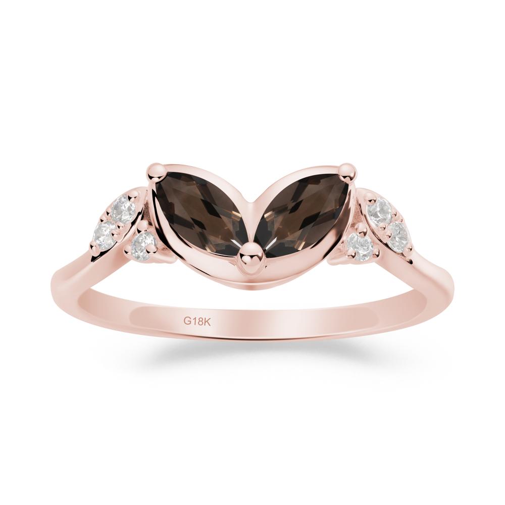 Leaf Inspired Smoky Quartz Ring - LUO Jewelry #metal_18k rose gold
