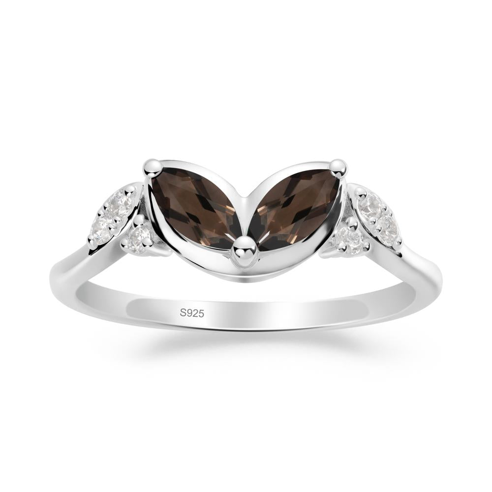 Leaf Inspired Smoky Quartz Ring - LUO Jewelry #metal_sterling silver