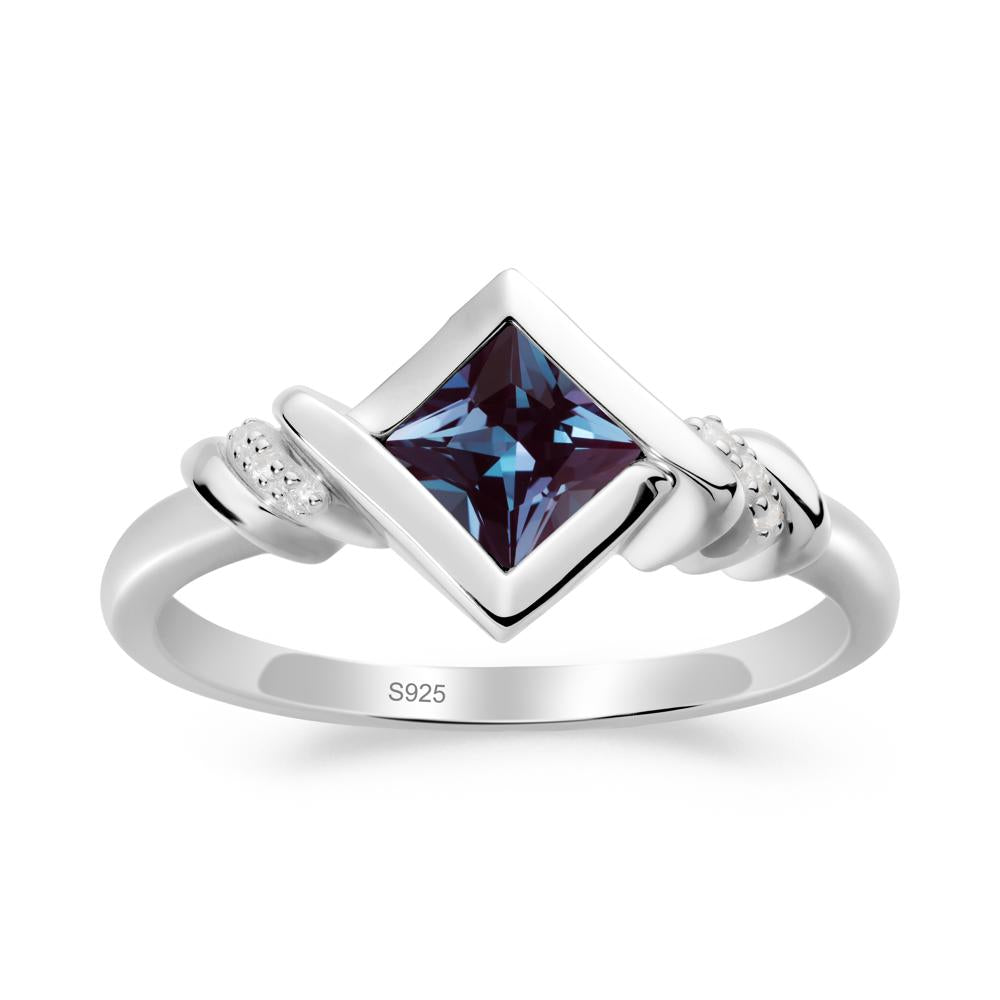 Princess Cut Alexandrite Statement Ring - LUO Jewelry #metal_sterling silver