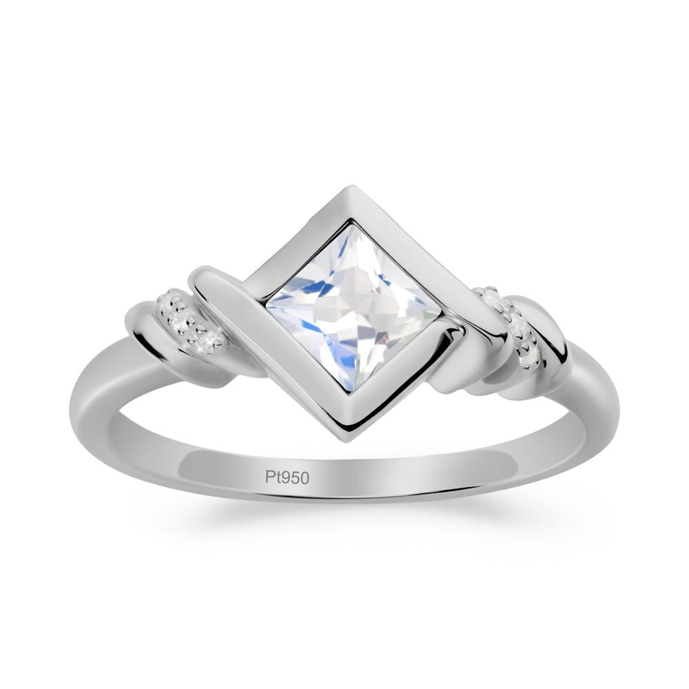 Bezel Set Moonstone Ring with Twisted Shank - LUO Jewelry #metal_platinum