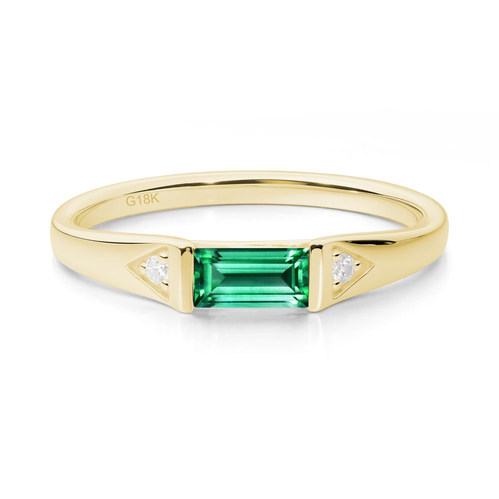 Baguette Emerald Promise Ring - LUO Jewelry #metal_18k yellow gold