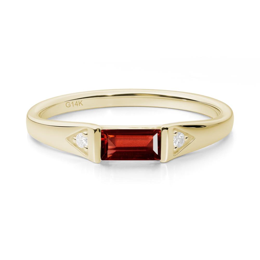 East-West Baguette Garnet Ring - LUO Jewelry #metal_14k yellow gold