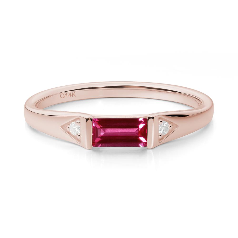 Baguette Ruby Promise Ring - LUO Jewelry #metal_14k rose gold