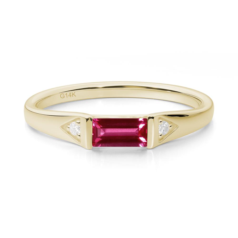 Baguette Ruby Promise Ring - LUO Jewelry #metal_14k yellow gold