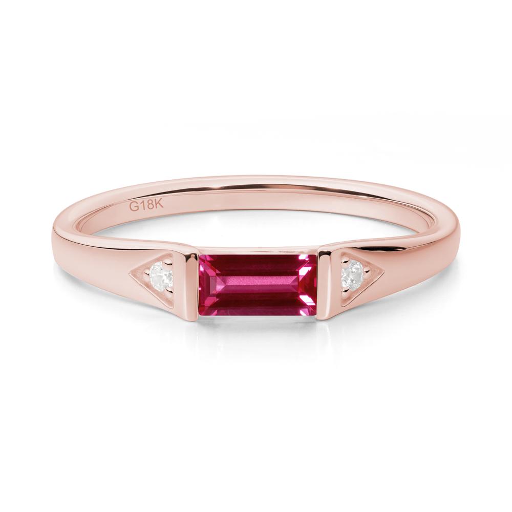 Baguette Ruby Promise Ring - LUO Jewelry #metal_18k rose gold