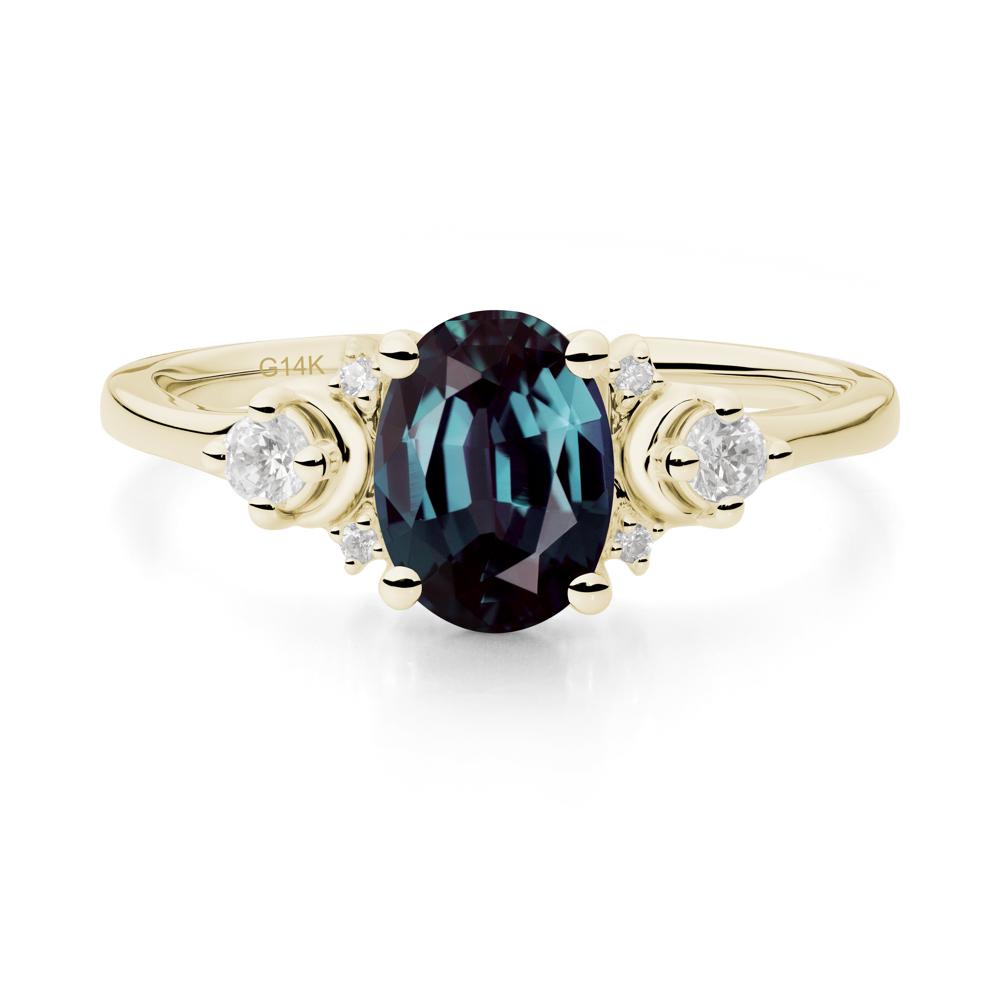 Celestial Oval Alexandrite Ring - LUO Jewelry #metal_14k yellow gold