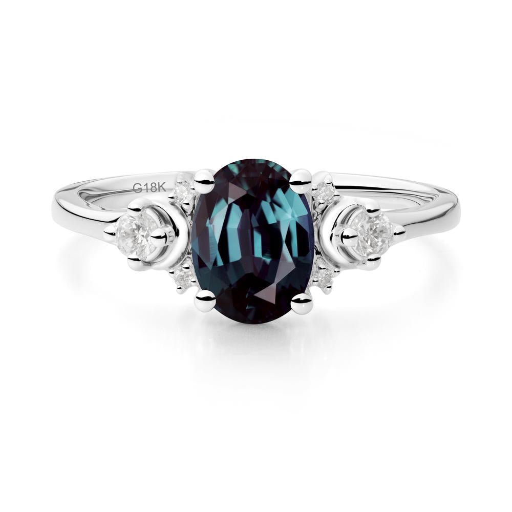Celestial Oval Alexandrite Ring - LUO Jewelry #metal_18k white gold