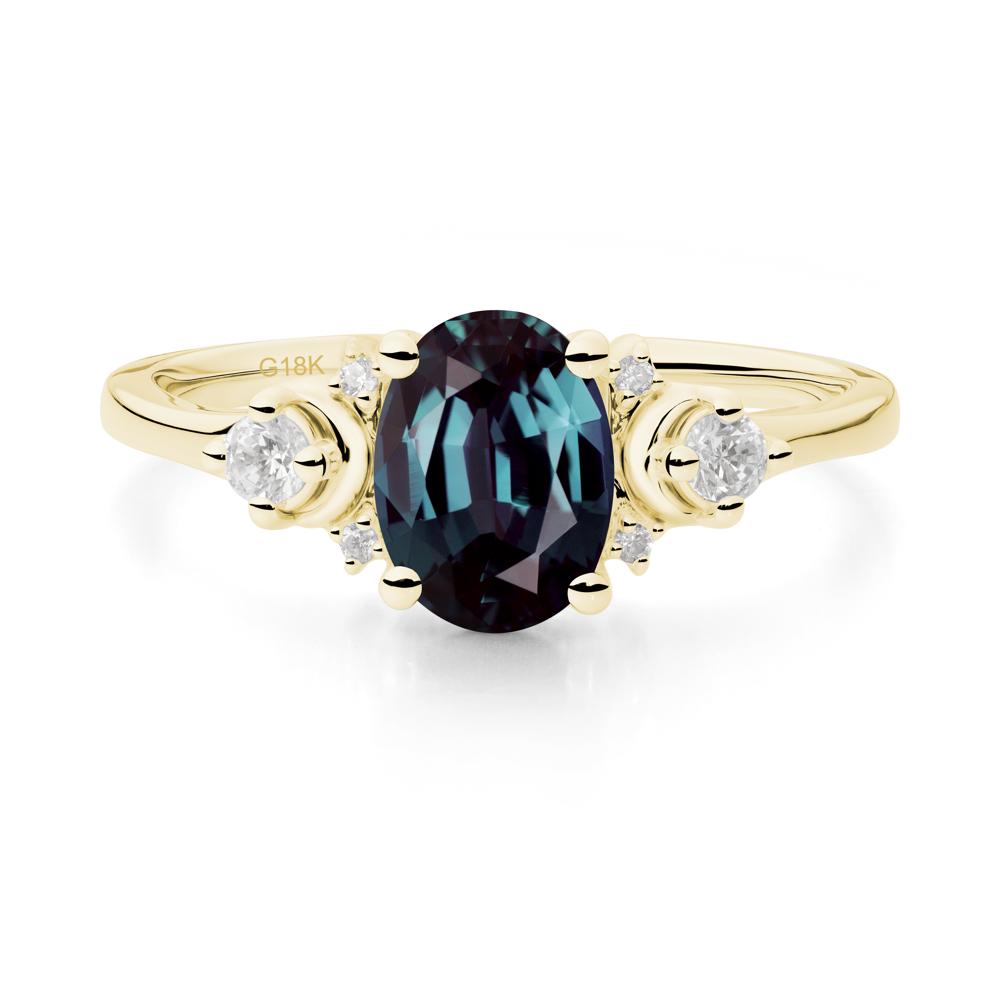 Celestial Oval Alexandrite Ring - LUO Jewelry #metal_18k yellow gold