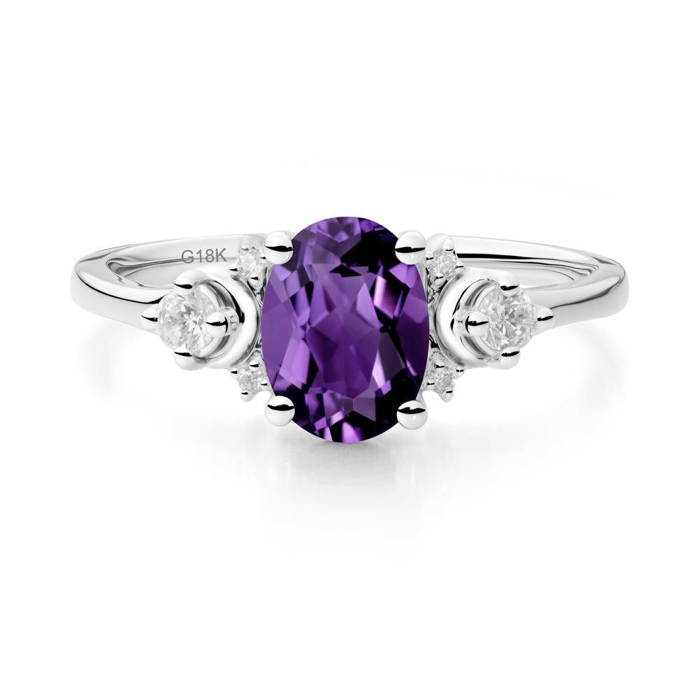 Celestial Oval Amethyst Ring - LUO Jewelry #metal_18k white gold