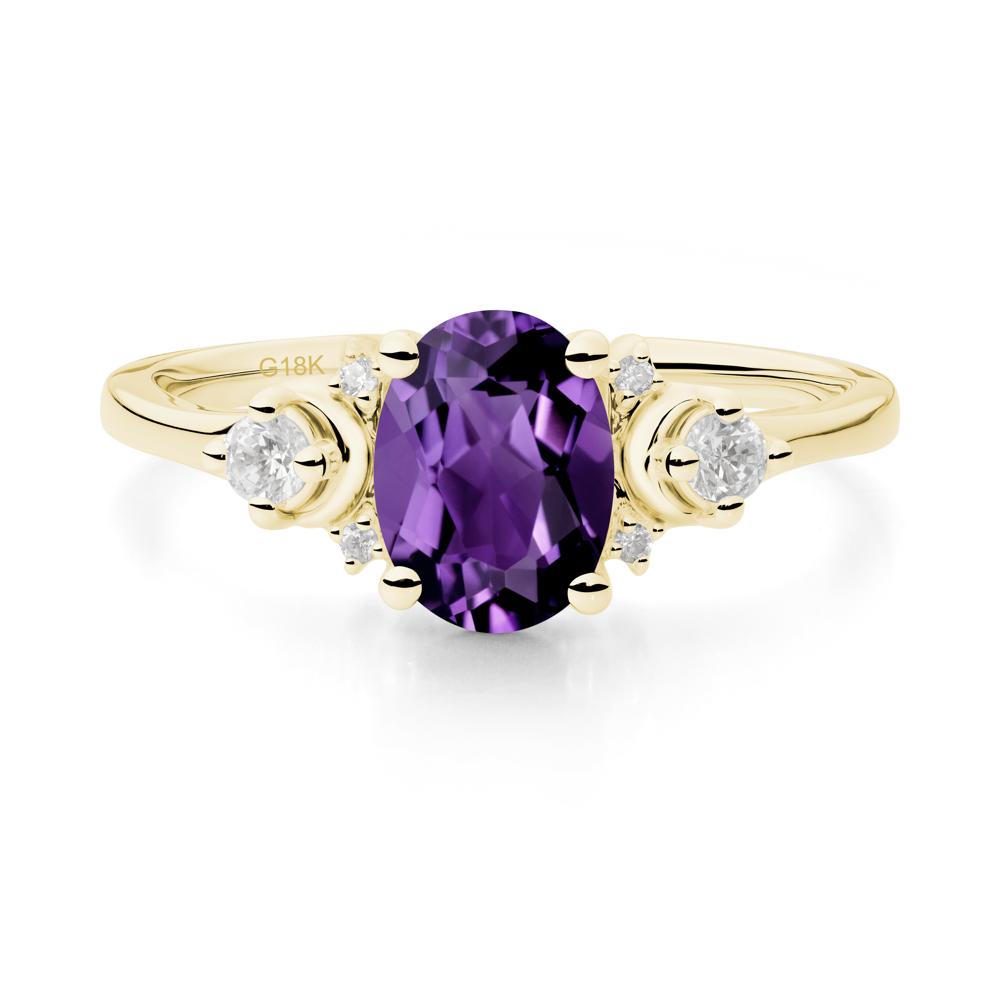 Celestial Oval Amethyst Ring - LUO Jewelry #metal_18k yellow gold