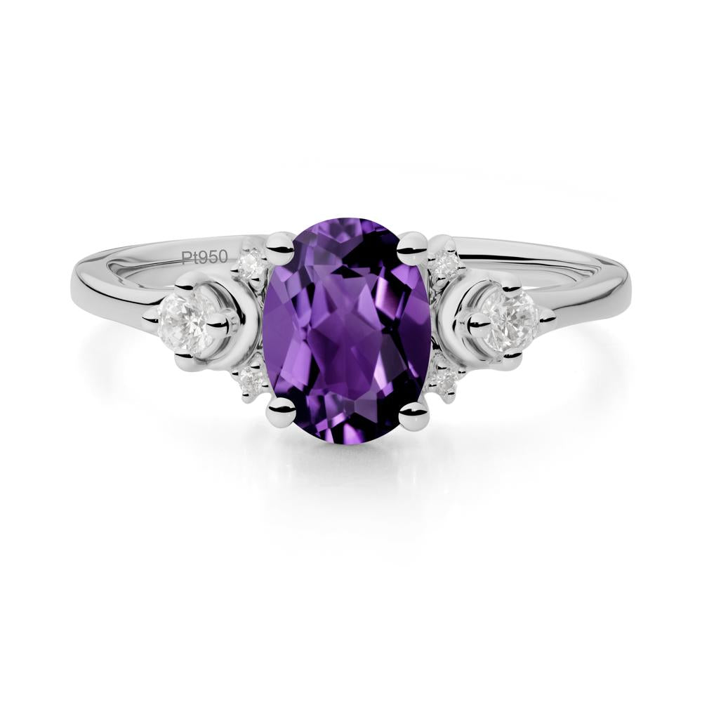 Celestial Oval Amethyst Ring - LUO Jewelry #metal_platinum