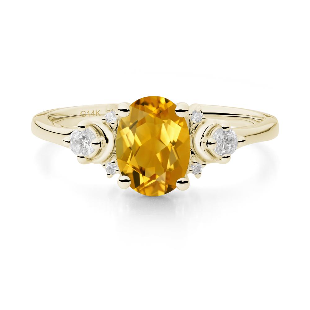Crescent Moon Inspired Citrine Ring - LUO Jewelry #metal_14k yellow gold