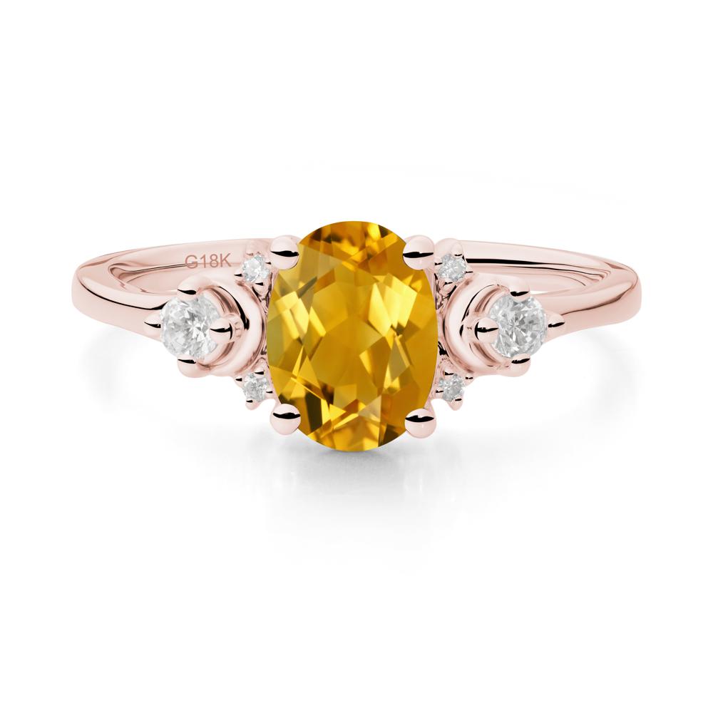 Crescent Moon Inspired Citrine Ring - LUO Jewelry #metal_18k rose gold