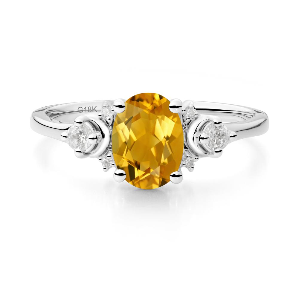 Crescent Moon Inspired Citrine Ring - LUO Jewelry #metal_18k white gold