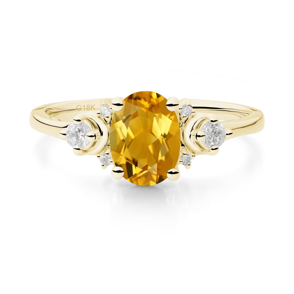 Crescent Moon Inspired Citrine Ring - LUO Jewelry #metal_18k yellow gold