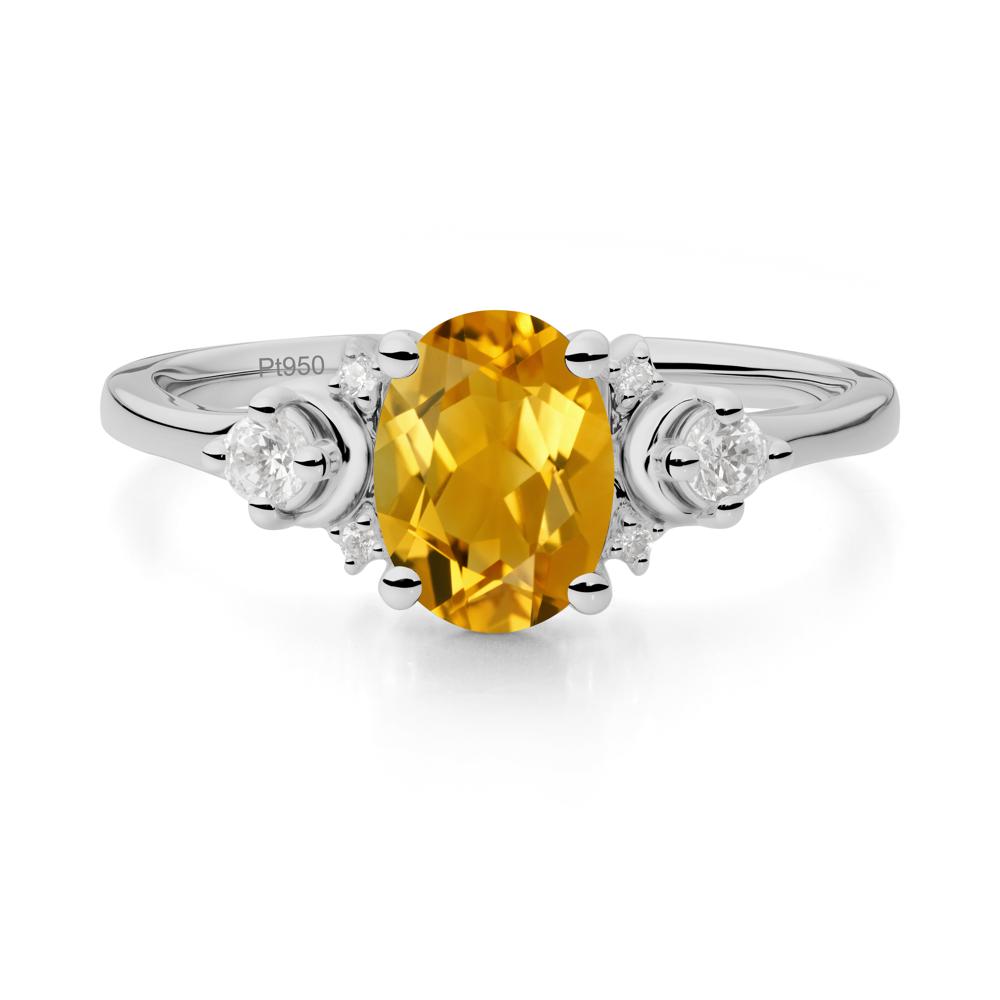 Crescent Moon Inspired Citrine Ring - LUO Jewelry #metal_platinum