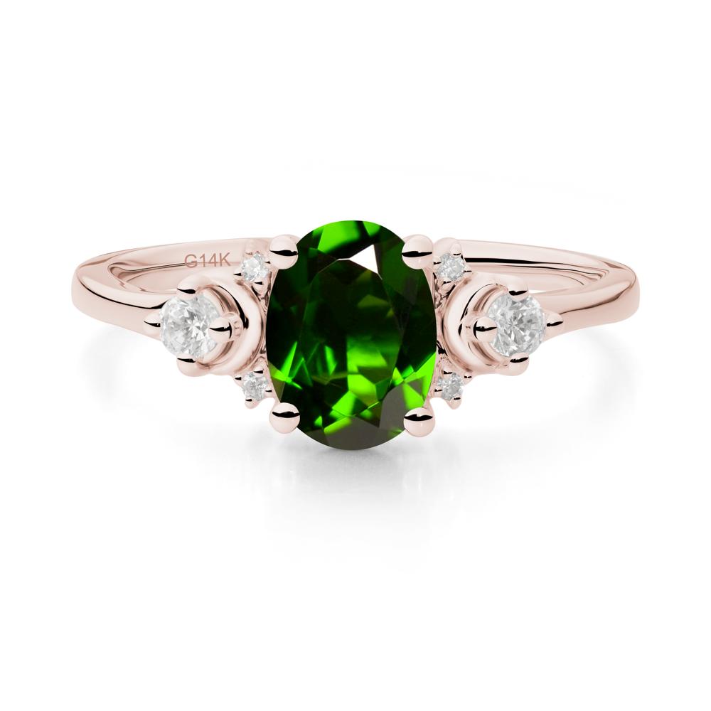 Celestial Oval Diopside Ring - LUO Jewelry #metal_14k rose gold