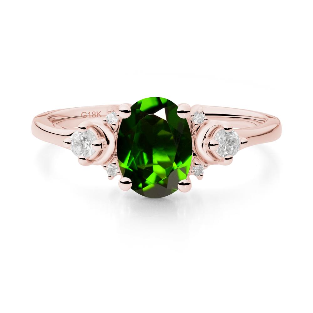 Celestial Oval Diopside Ring - LUO Jewelry #metal_18k rose gold