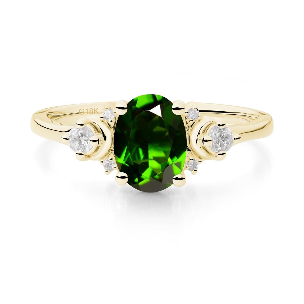 Celestial Oval Diopside Ring - LUO Jewelry #metal_18k yellow gold