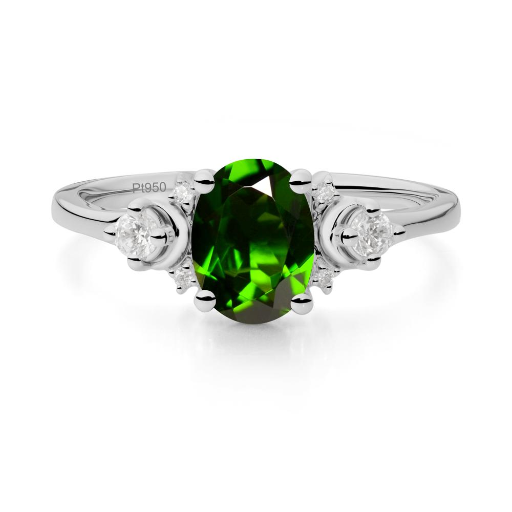 Celestial Oval Diopside Ring - LUO Jewelry #metal_platinum