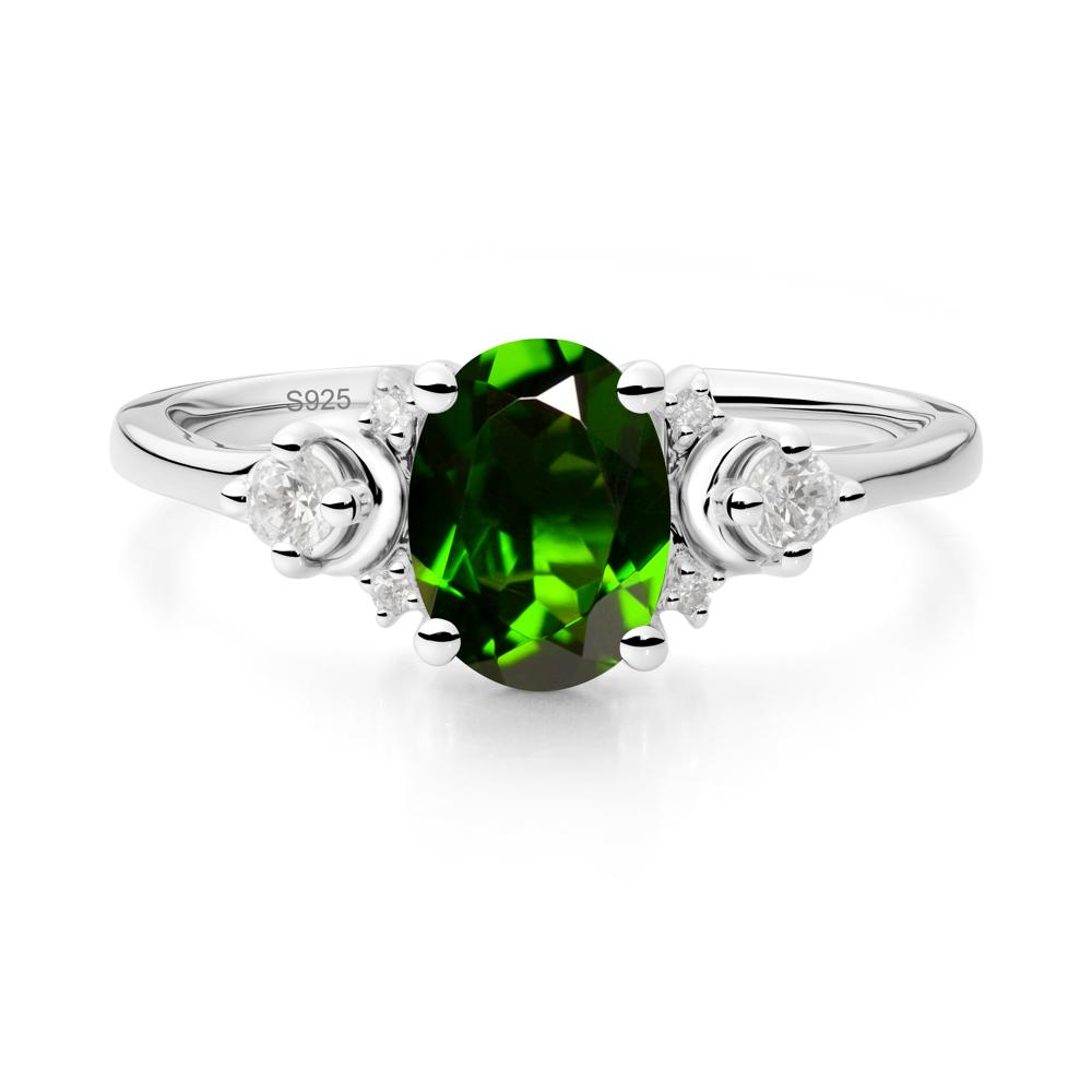 Celestial Oval Diopside Ring - LUO Jewelry #metal_sterling silver