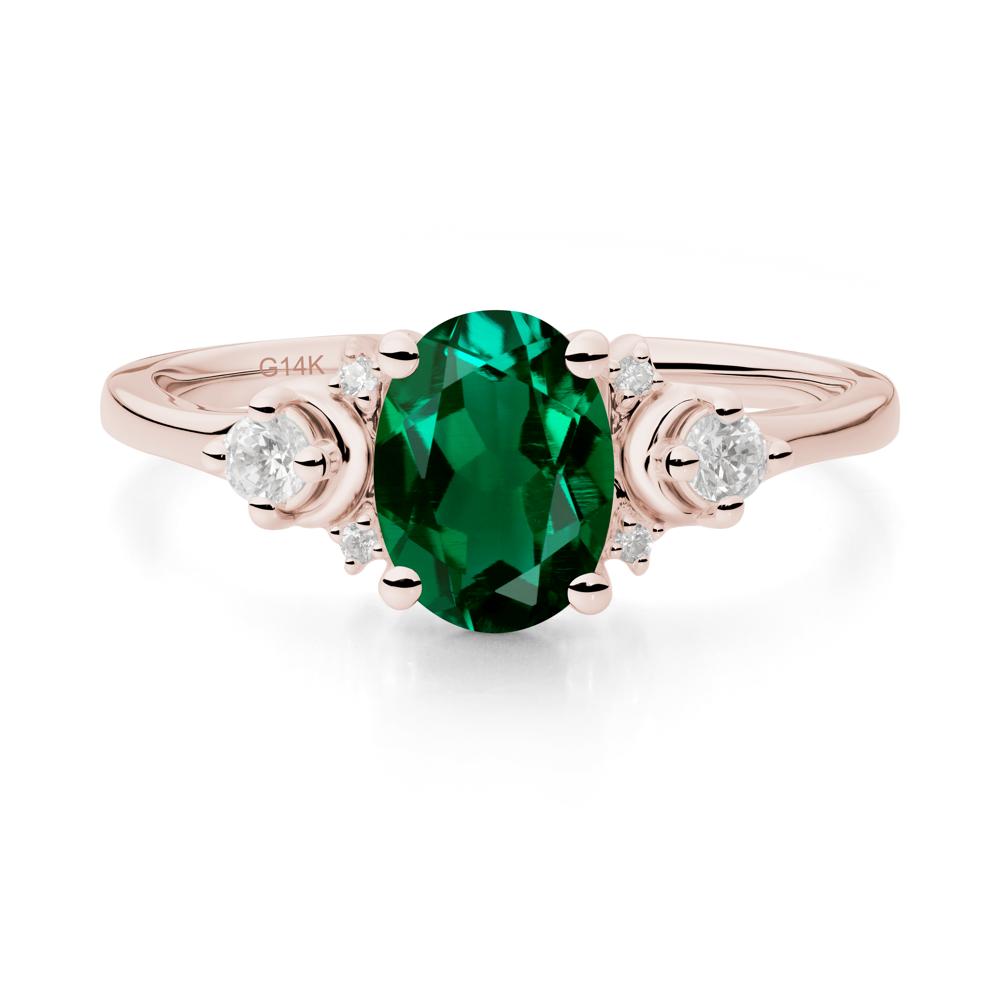 Celestial Oval Emerald Ring - LUO Jewelry #metal_14k rose gold