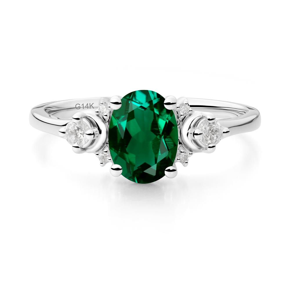 Celestial Oval Emerald Ring - LUO Jewelry #metal_14k white gold