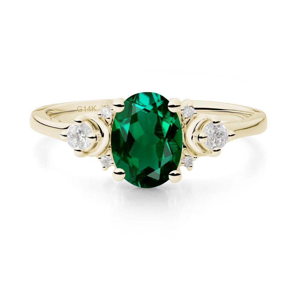 Celestial Oval Emerald Ring - LUO Jewelry #metal_14k yellow gold