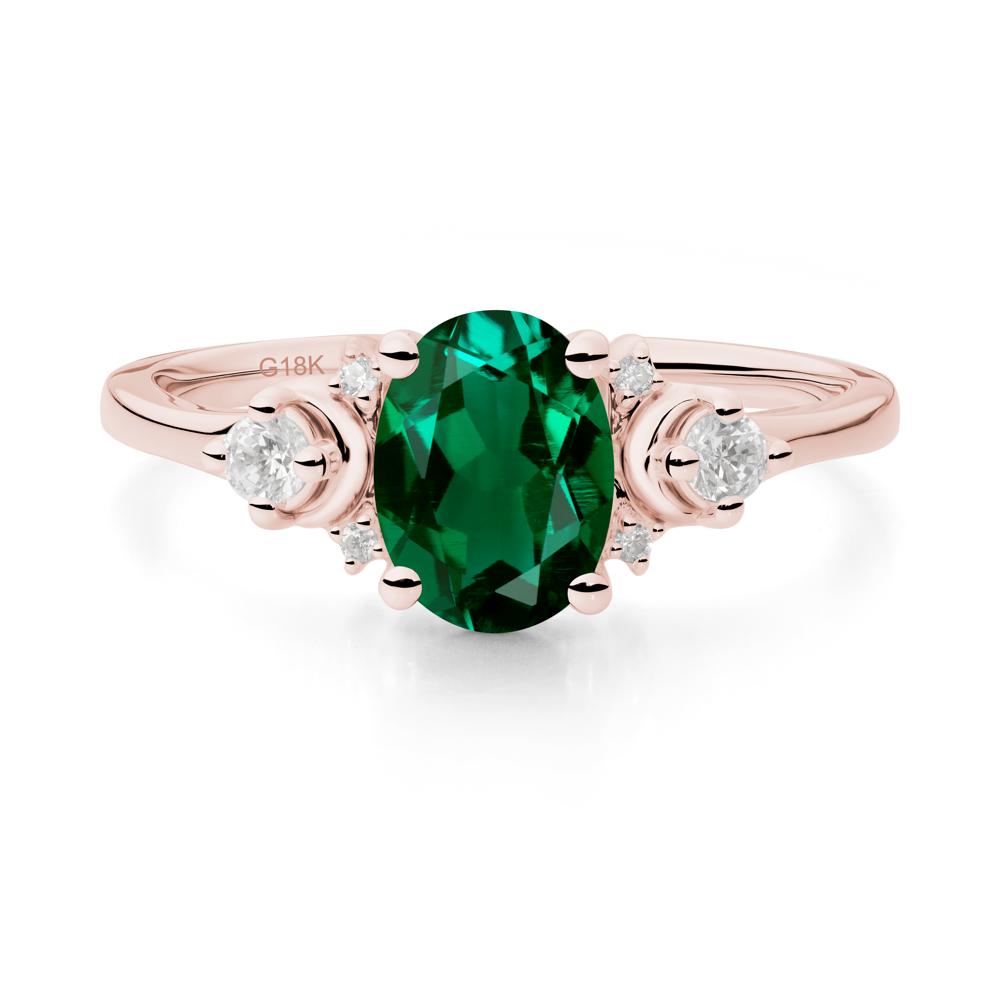 Celestial Oval Emerald Ring - LUO Jewelry #metal_18k rose gold